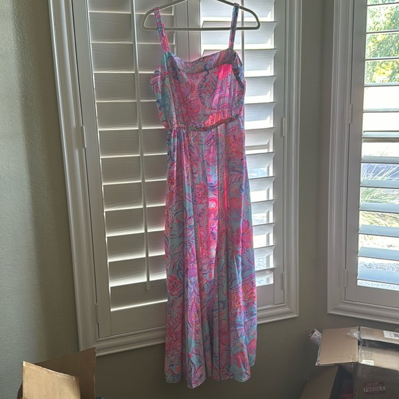 NWT Lilly Pulitzer maxi dress. Gold adjustable strap hardware stunning . - Picture 1 of 8